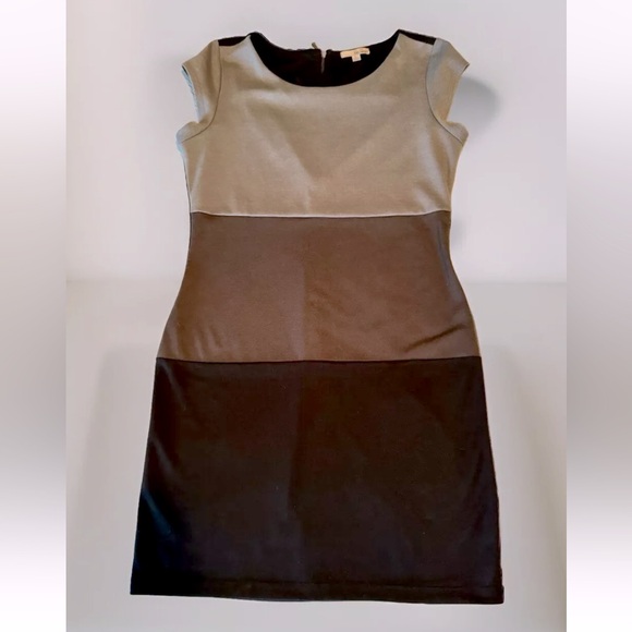 🖤BeBop🖤 VTG COLOR-BLOCK CAP SLEEVE SHEATH BACK-ZIP MINI DRESS EUC🎬 - Picture 2 of 11